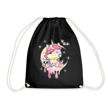 Kawaii Gothic Unicorn Pastel Gothic Goth - Drawstring Bag - black - Front