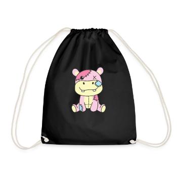 Kawaii Gothic Hippo Pastel Gothic Goth - Drawstring Bag - black - Front