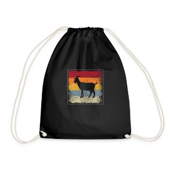 Goat Retro - Drawstring Bag - black - Front