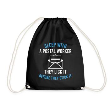 American Postal Worker Sleep With A Mailman Mail - Drawstring Bag - black - Front