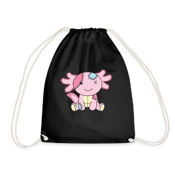 Kawaii Gothic Axolotl Pastel Gothic Goth - Drawstring Bag - black - Front