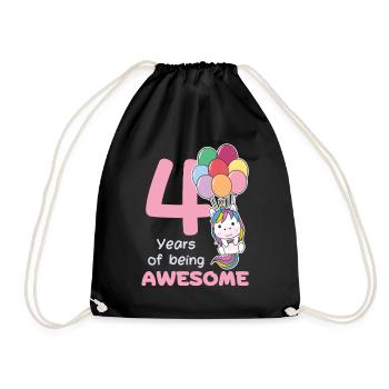 Licorne pour les enfants de 4 ans de quatre ans - Sac de sport léger - noir - Devant