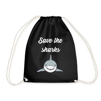 Save the sharks - Turnbeutel - Schwarz - Vorne