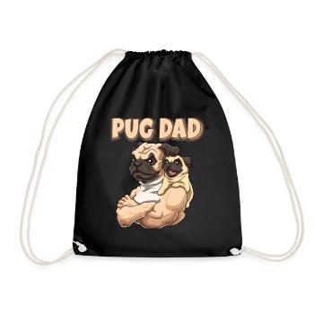 Mops Papa Vater für Papas - Turnbeutel - Schwarz - Vorne