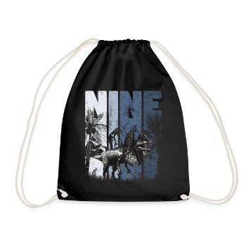 Dilophosaurus 9 ans Dino 9ème anniversaire - Sac de sport léger - noir - Devant