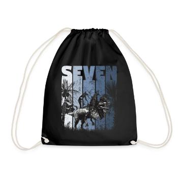 Dilophosaurus 7 ans Dino 7ème anniversaire - Sac de sport léger - noir - Devant