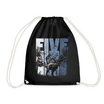 Spinosaurus 5 years old Dino 5th birthday - Drawstring Bag - black - Front