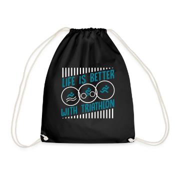 Life Is Better With Triathlon Training Triathlet - Turnbeutel - Schwarz - Vorne