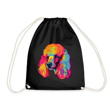Caniche Chien Coloré - Sac de sport léger - noir - Devant