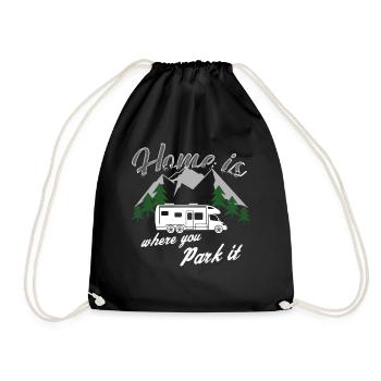 Camping camper funny saying - Drawstring Bag - black - Front