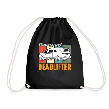 Embalmer Professional Deadlifter Retro Funeral - Drawstring Bag - black - Front