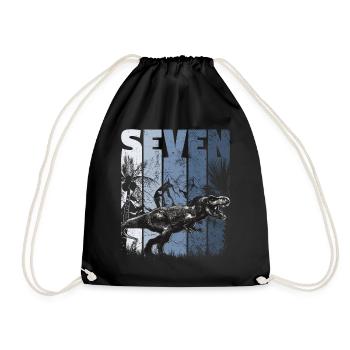 Tyrannosaurus 7 ans Dino 7ème anniversaire - Sac de sport léger - noir - Devant
