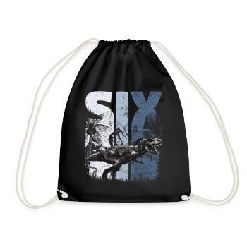 Tyrannosaurus 6 ans Dino 6e anniversaire - Sac de sport léger - noir - Devant