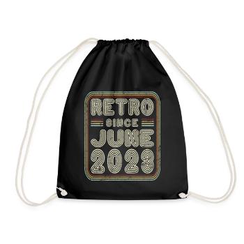 Geburtstag Juni 2023 Retro Geschenk - Turnbeutel - Schwarz - Vorne