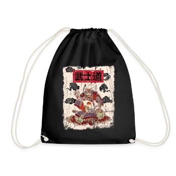 Japan japanische Kunst Vintage Ästhetisch - Turnbeutel - Schwarz - Vorne