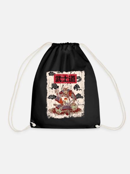 Japan Japanese Art Vintage Aesthetic - Drawstring Bag - black