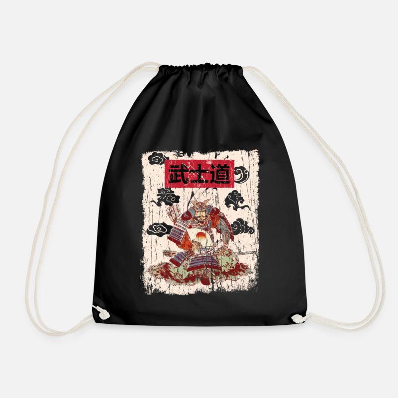 Japan Japanese Art Vintage Aesthetic - Drawstring Bag - black