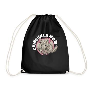 Chinchilla Mom Longhair Short-tailed Longtail - Drawstring Bag - black - Front