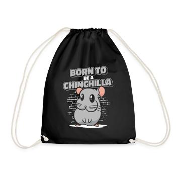 Born To Be A Chinchilla Shorttail Long Tail - Drawstring Bag - black - Front