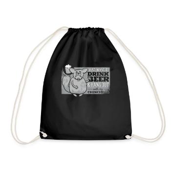 Just Drink Beer And Hang Out Short Tail Long Hair - Drawstring Bag - black - Front