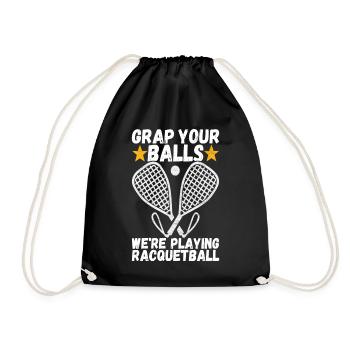 Racquetball Racquetball Player - Drawstring Bag - black - Front