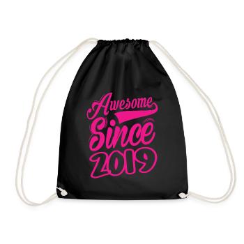 Awesome Since 2019 - Drawstring Bag - black - Front