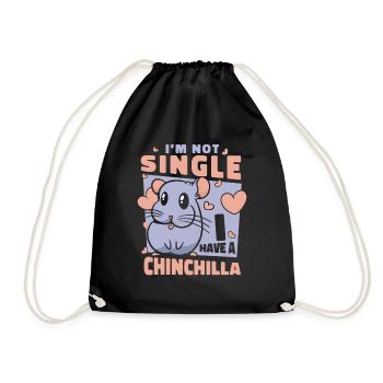 I'm Not Single I Have A Chinchilla Long - Drawstring Bag - black - Front