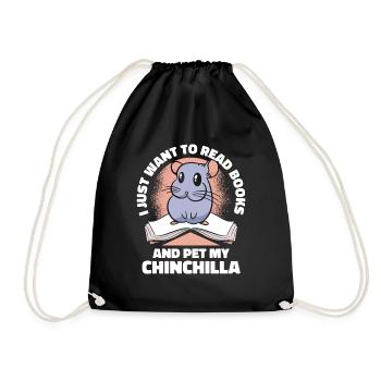 Lire des livres et caresser mon éleveur de poil long chinchilla - Sac de sport léger - noir - Devant