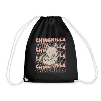 Chinchilla Longhair Shorttail Longtail - Drawstring Bag - black - Front