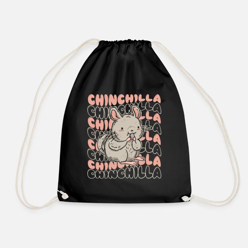 Chinchilla Langhaar Kurzschwanz Langschwanz - Turnbeutel - Schwarz