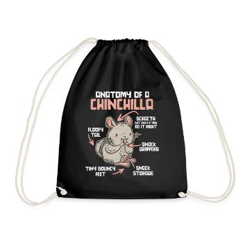 Anatomy Of A Chinchilla Long Tail Long Hair - Drawstring Bag - black - Front