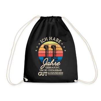 11. Geburtstag Geschenk Habe 11 Jahre Gebraucht - Turnbeutel - Schwarz - Vorne