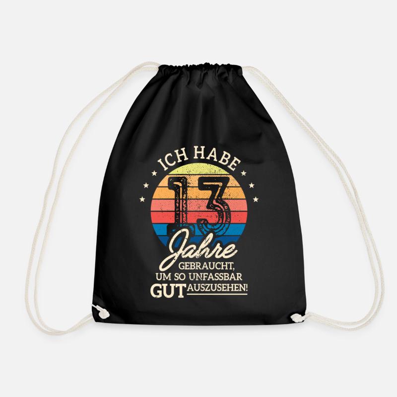 13. Geburtstag Geschenk Habe 13 Jahre Gebraucht - Turnbeutel - Schwarz