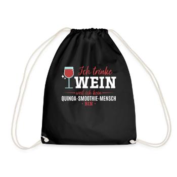 Ich trinke Wein weil ich kein Smoothie Mensch bin - Turnbeutel - Schwarz - Vorne