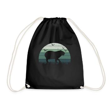 Rétro Capybara Silhoutte - Capybaras - Sac de sport léger - noir - Devant