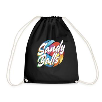 Sandy Balls - Fun Beach Volleyball - Drawstring Bag - black - Front