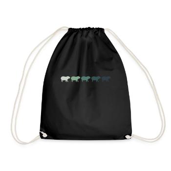 Rétro Capybara Silhoutte - Capybaras - Sac de sport léger - noir - Devant