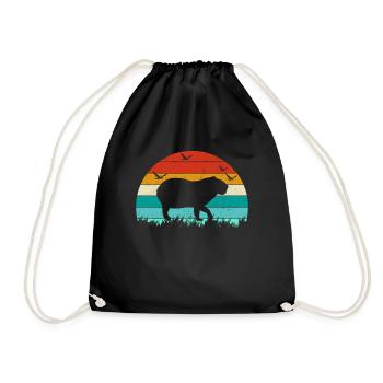 Rétro Capybara Silhoutte - Capybaras - Sac de sport léger - noir - Devant