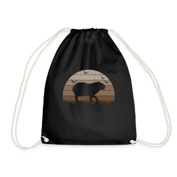 Rétro Capybara Silhoutte - Capybaras - Sac de sport léger - noir - Devant