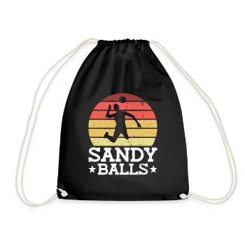 Sandy Balls - Fun Beach Volleyball - Drawstring Bag - black - Front