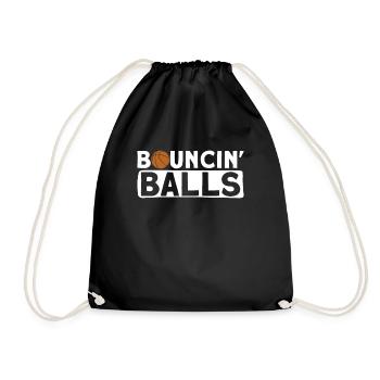 Bouncin' Balls - Lustiger Basketball - Turnbeutel - Schwarz - Vorne