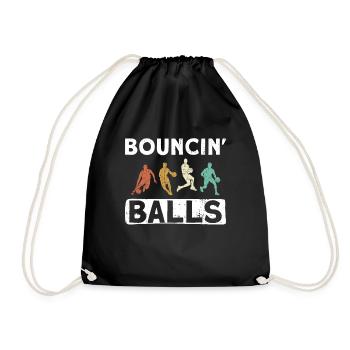 Bouncin' Balls - Lustiger Basketball - Turnbeutel - Schwarz - Vorne