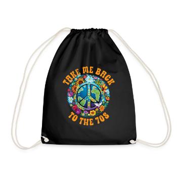 Hippie Peace Sign Peace Flowers Flower Child - Sac de sport léger - noir - Devant