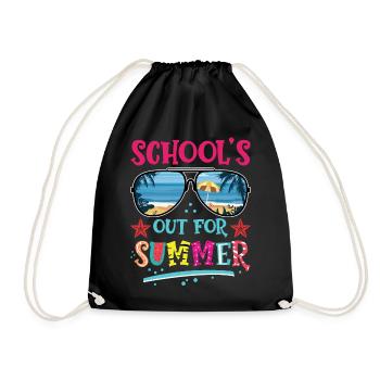 Retro Last Day of School's Out For Summer Teacher - Drawstring Bag - black - Front