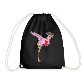 Flamingo Cowboy Cowboyhut - Turnbeutel - Schwarz - Vorne