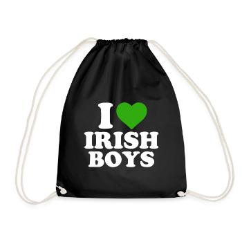 J’aime les garçons irlandais drôle Cœur de la Saint-Patrick - Sac de sport léger - noir - Devant