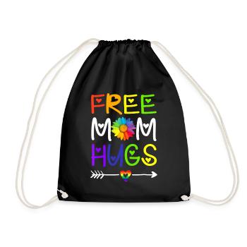 Maman gratuite embrasse Daisy Rainbow Heart Mois de la fierté LGBT - Sac de sport léger - noir - Devant