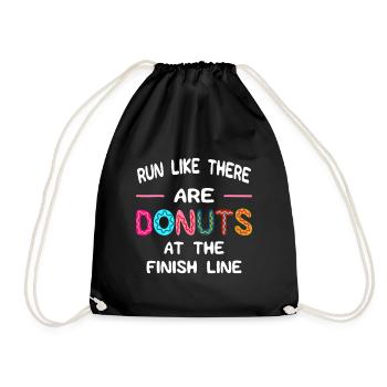 Run Like There Are Donuts At The Finish Line - Drawstring Bag - black - Front