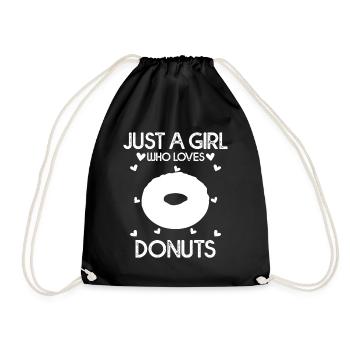 Just A Girl Who Loves Donuts For Women Girl Kids - Drawstring Bag - black - Front