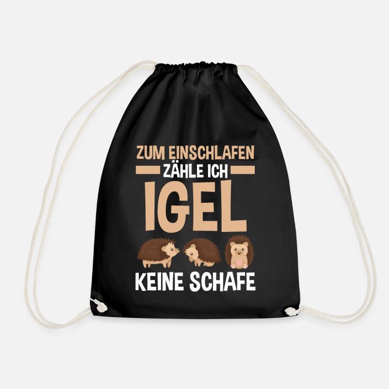 Tiermotiv Igel - Turnbeutel - Schwarz